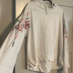 True craft flower arm detail hoodie